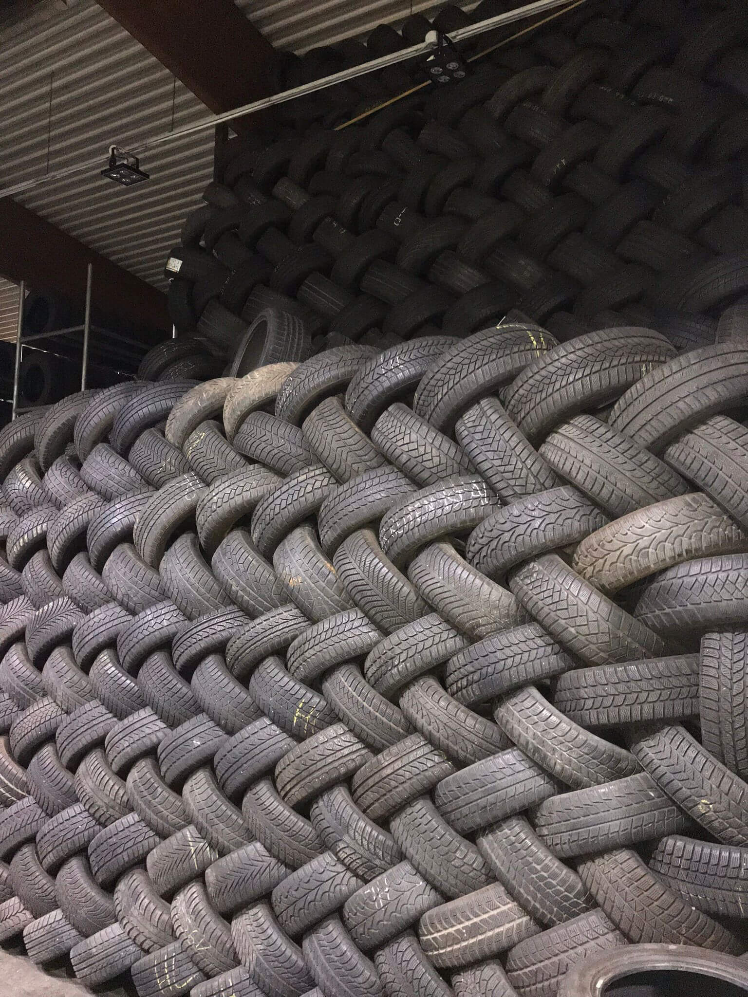 The tyre wall in our main warehouse